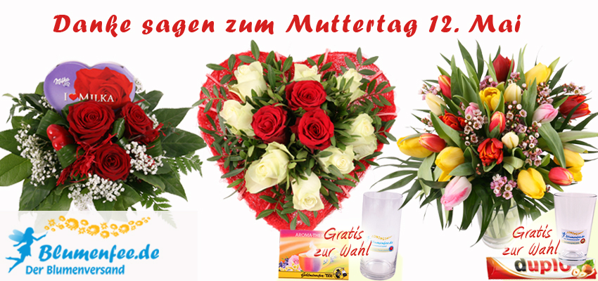 Herzensgrüße zum Muttertag Mit Blumenfee online verschicken Blumen