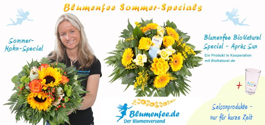 Blumenversand Blumenfee Sommer Specials: Mohn Special und Après Sun Special