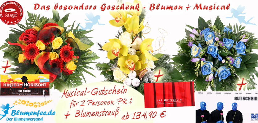 Blumenfee Musical Specials - Blumenstrauß und Musical- / Show Gutschein zusammen verschicken