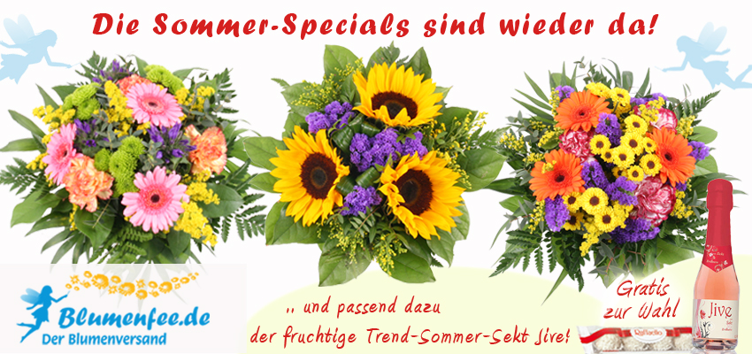 Die Sonnenblumen sind zurück - Blumenfee Sommer-Specials online verschicken und Sommerfreue verschenken
