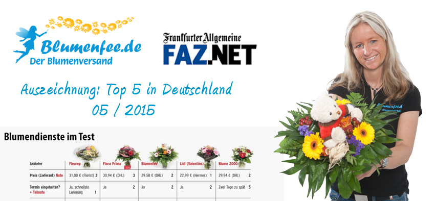 Blumenversand Blumenfee - FAZ am Sonntag Test deutschlandweit - Blumenfee - Top 5 