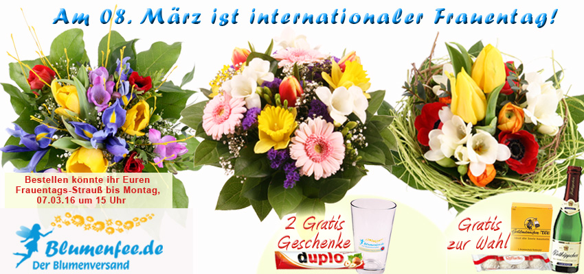Blumenstrauß zum Frauentag am 08. März